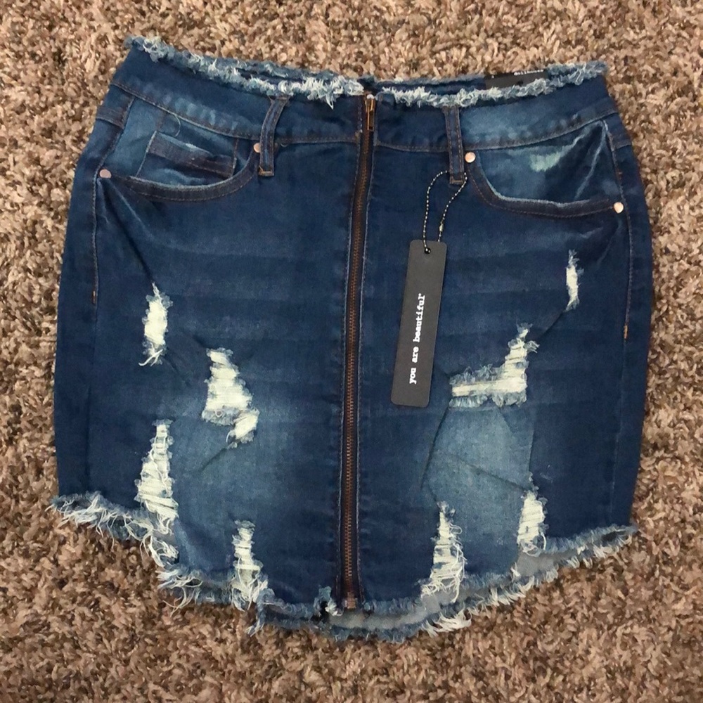 Denim mini skirt